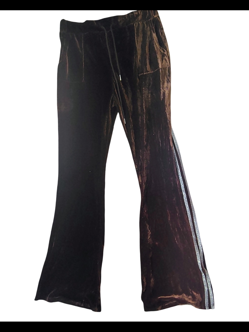 Amazon Black Velvet Boot Cut Pants with Side Stripe